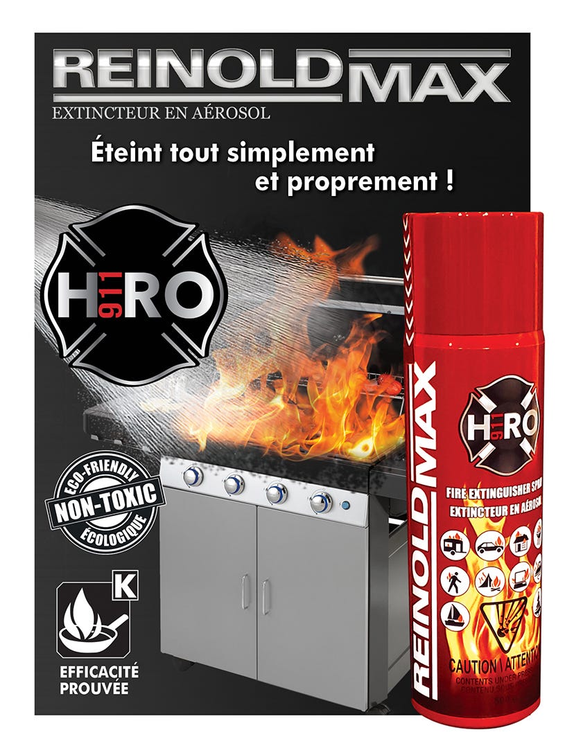 Fire extinguisher spray with fluorescent holder