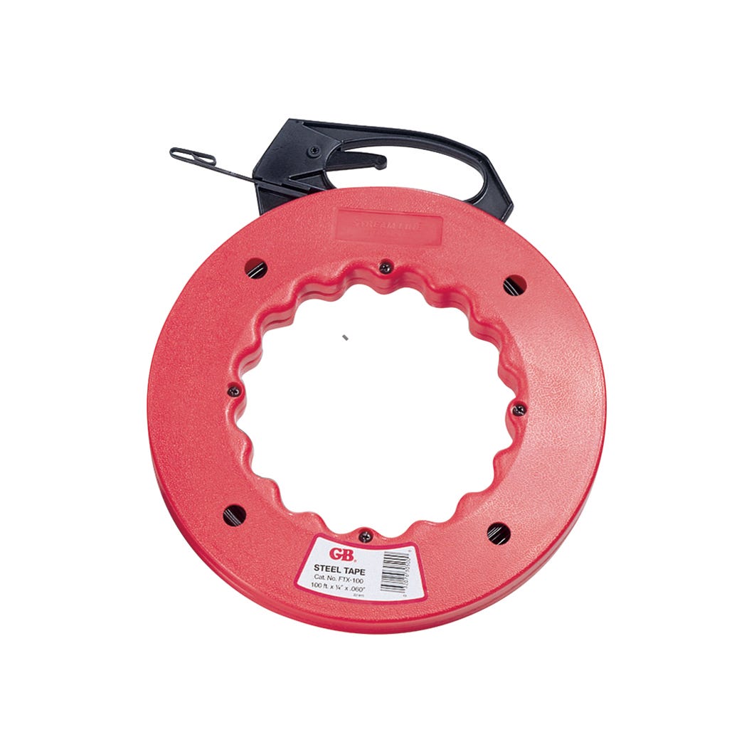 Fish Tape Steel, Curled End, Maximum Strength 500 Lbs