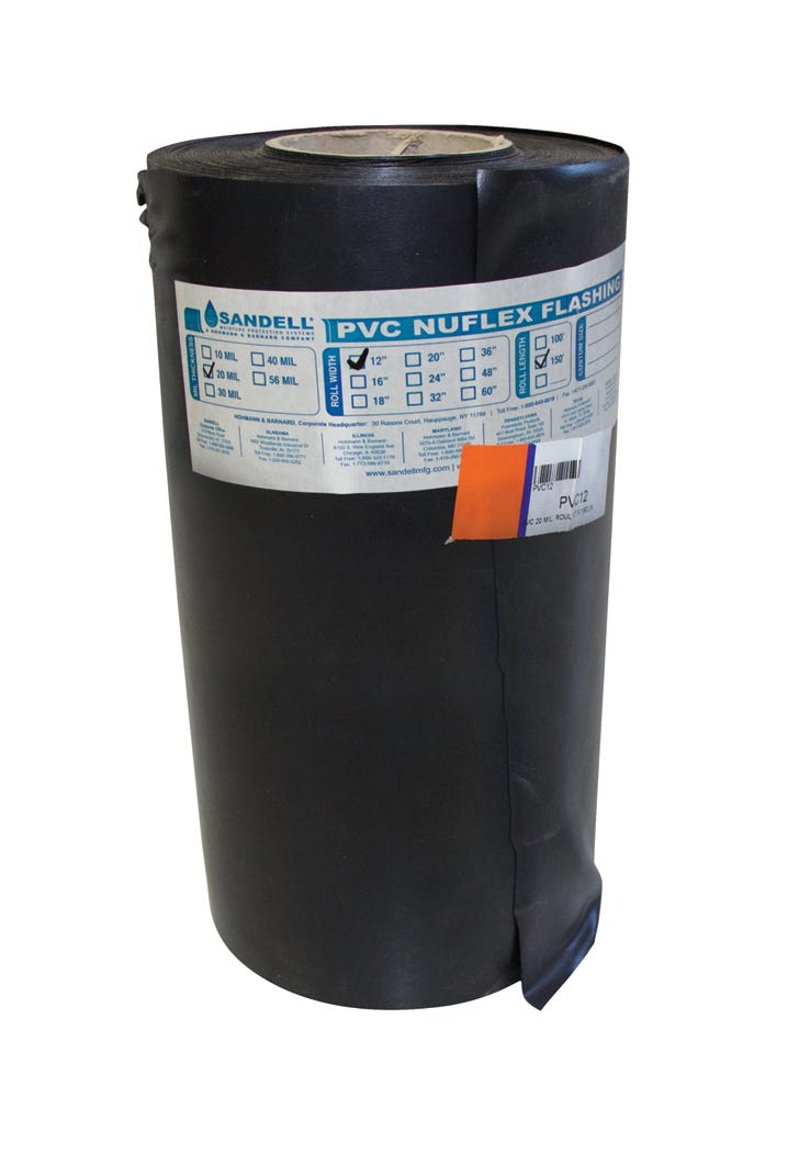 Flashing PVC, 20 Mil, 12-in.