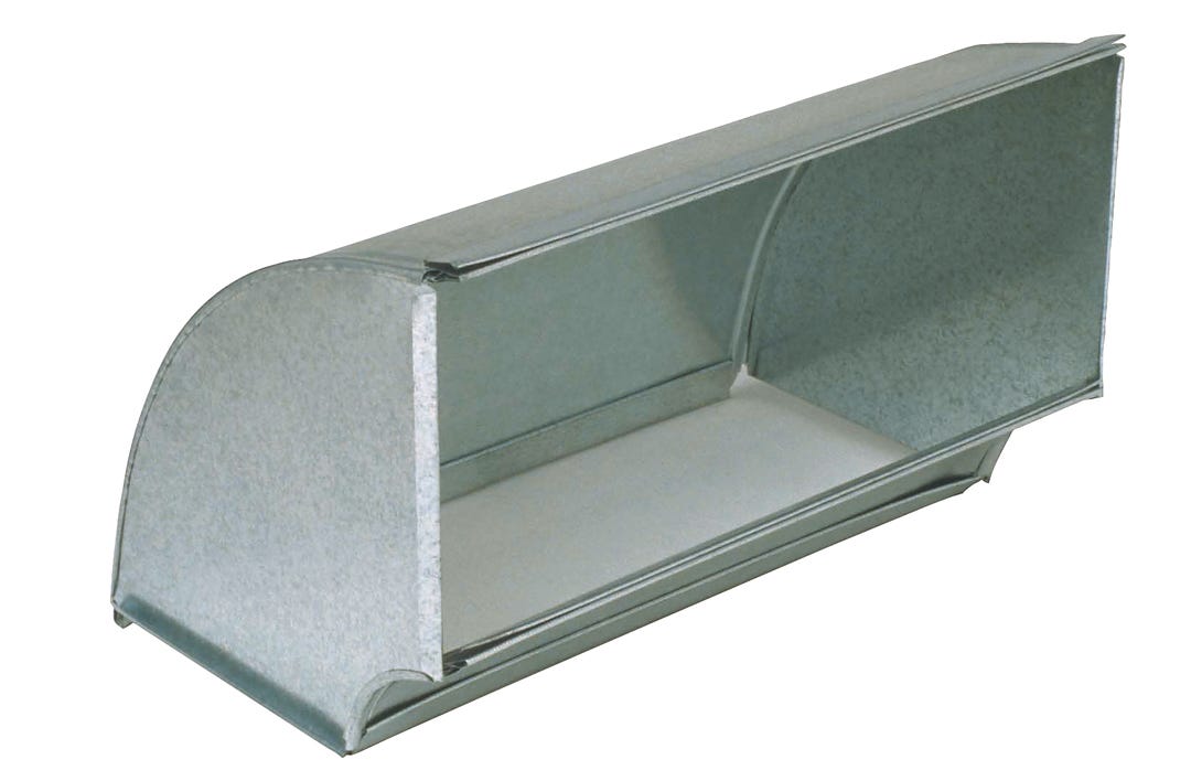 Galvanized 90° Flat Elbow, Shortway, 3 1/4-in. X 10-in.