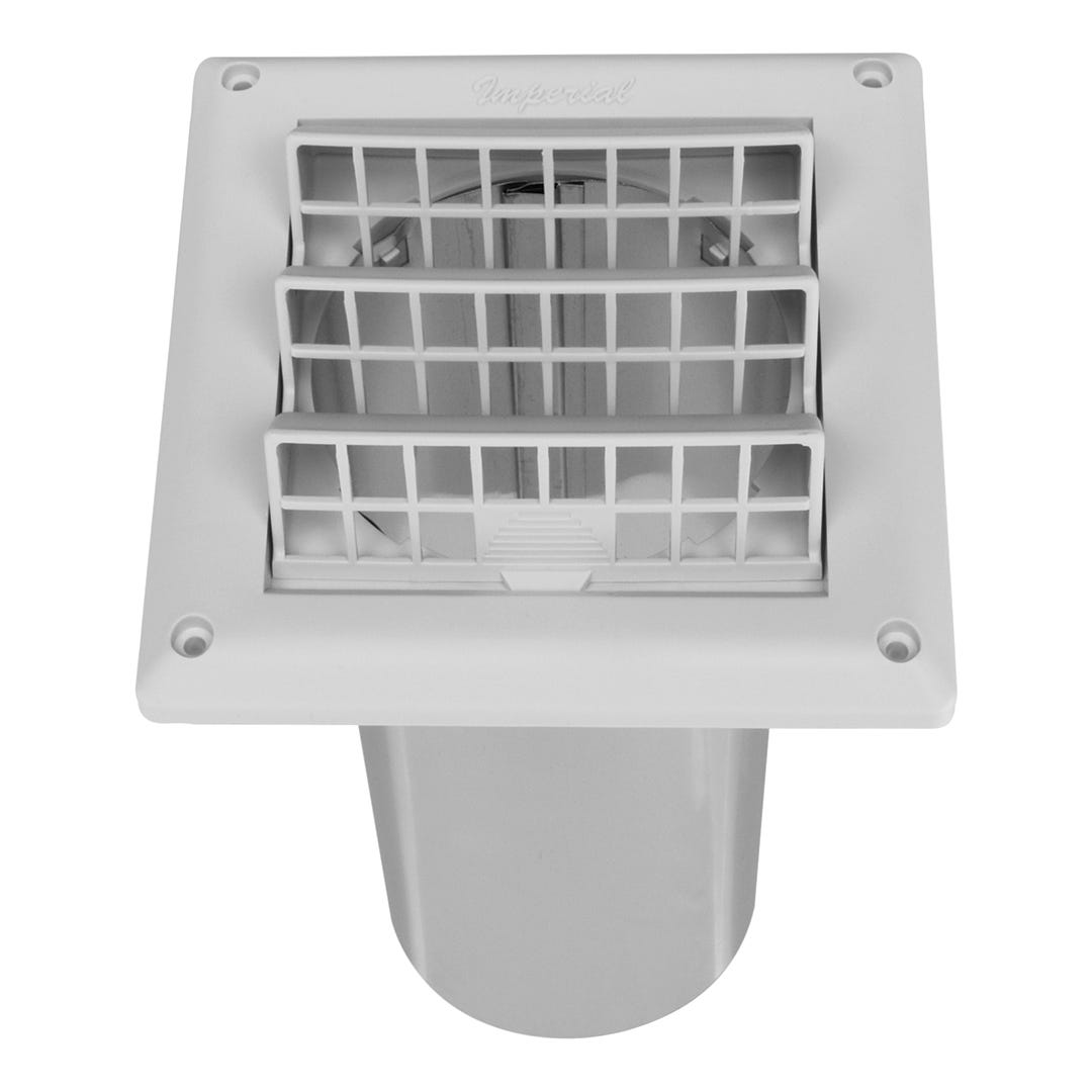 Air-in.take with Molded Plastic Grid/Fixed Louvers, 4-in.
