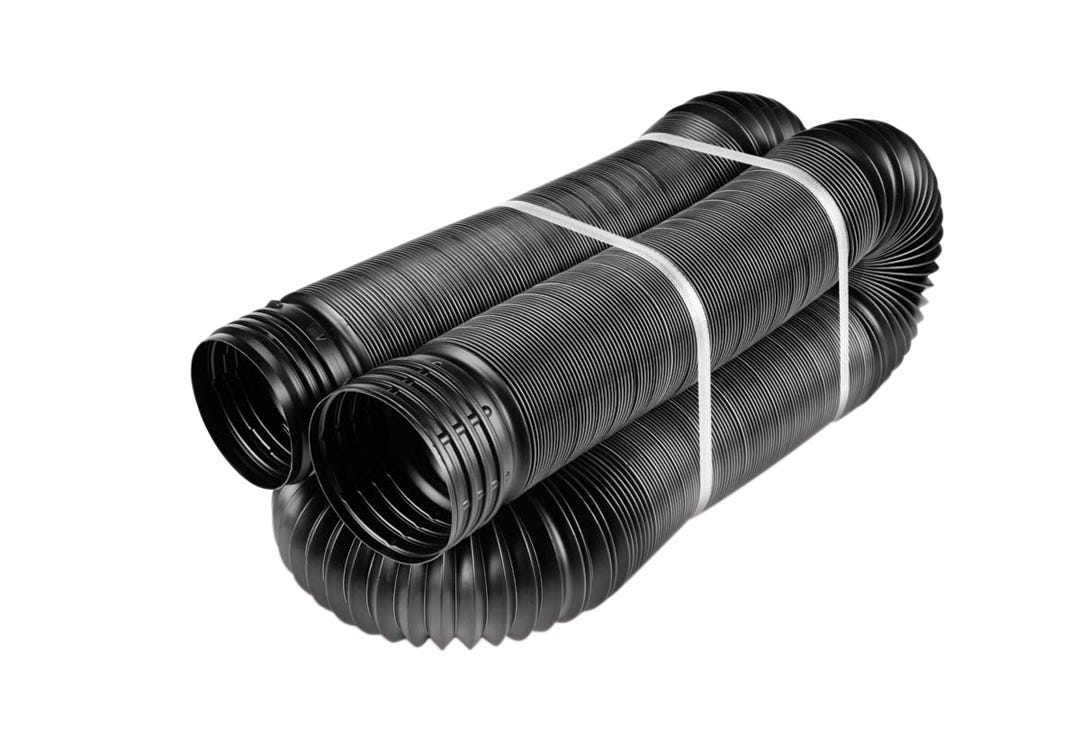 Flex drain pipe solid - 4 in. x 25 ft.