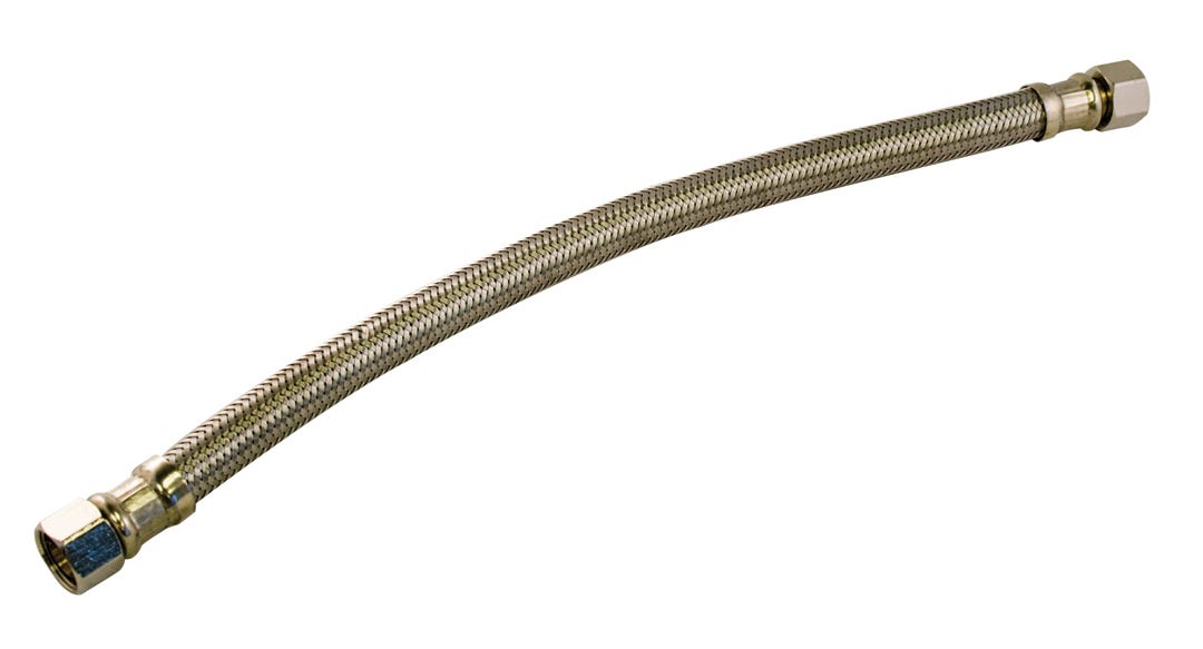 Flexible Connector for Faucet, Stainless Steel, 3/8-in. X 3/8-in. X 20-in.
