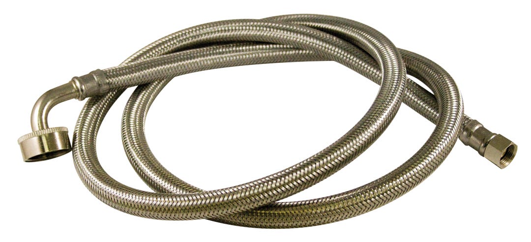 Flexible Dish Washer Connector, Stainless Steel, 3/4-in. X 3/8-in. X 72-in.