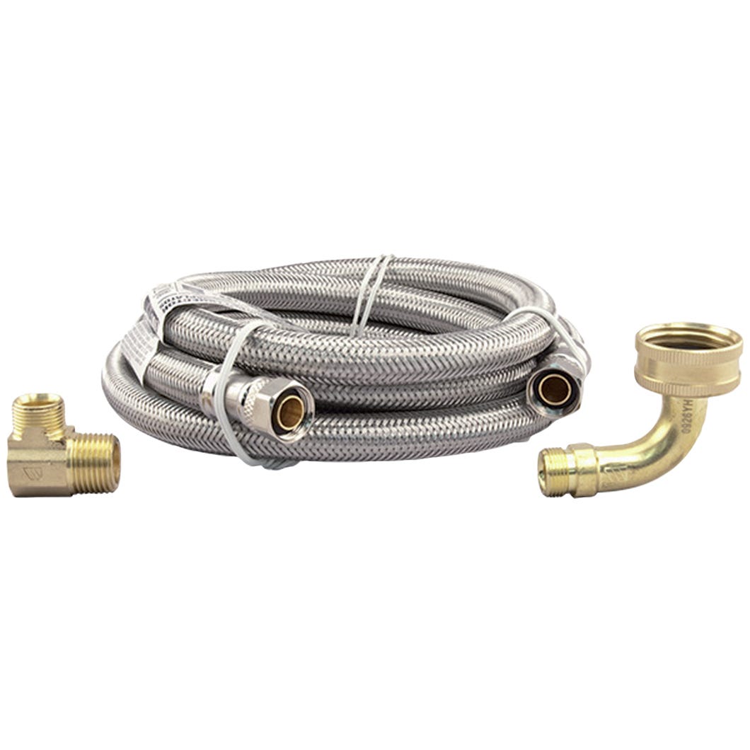 Flexible Dishwasher Drain Connector, Stainless Steel, 6-ft.