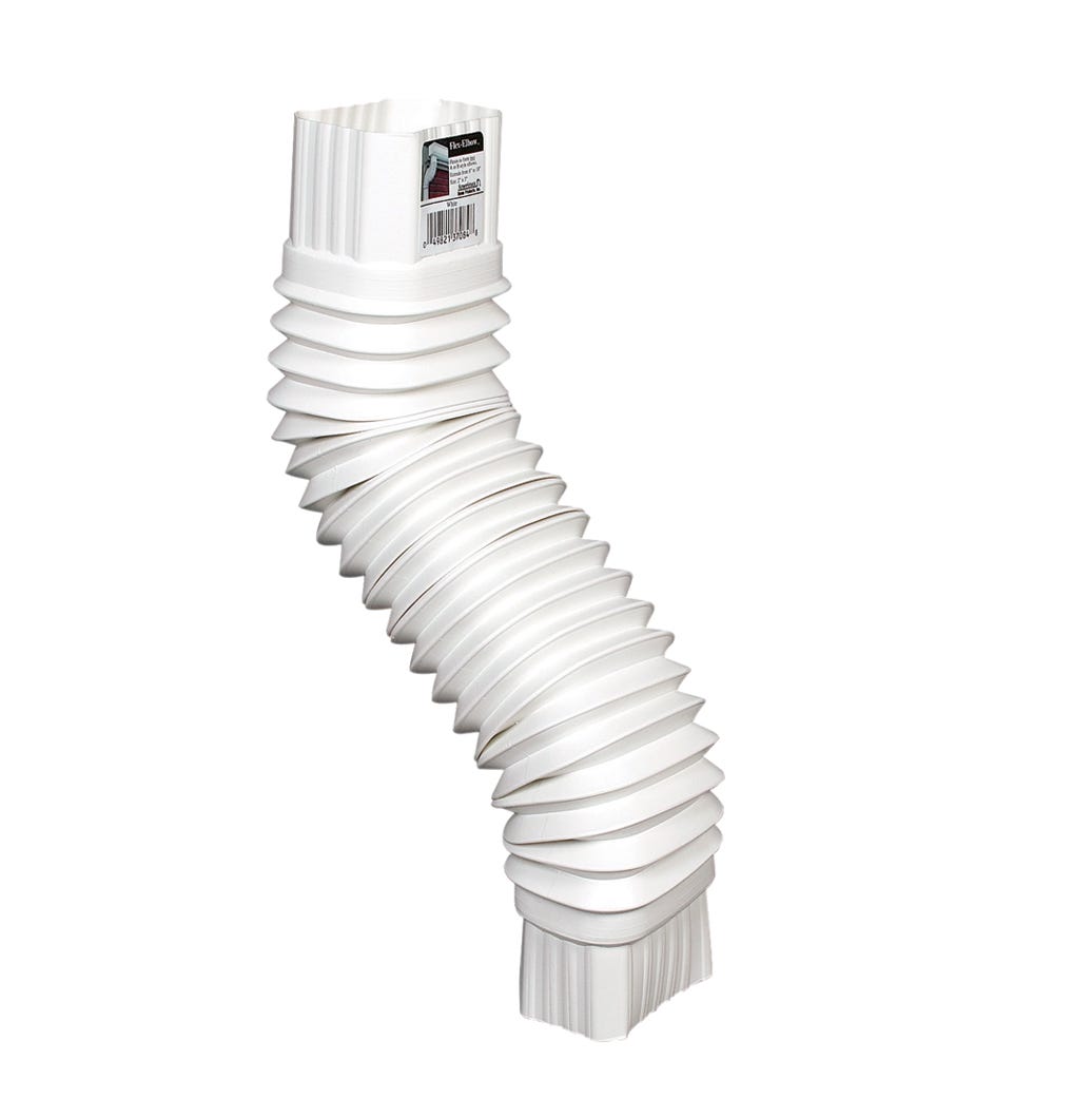Flexible elbow in plastic for gutter