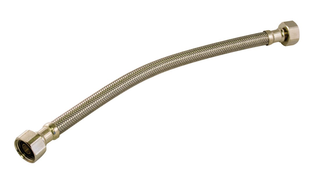 Flexible Faucet Connector, Stainless Steel, 1/2-in. X 1/2-in. X 1/2-in.