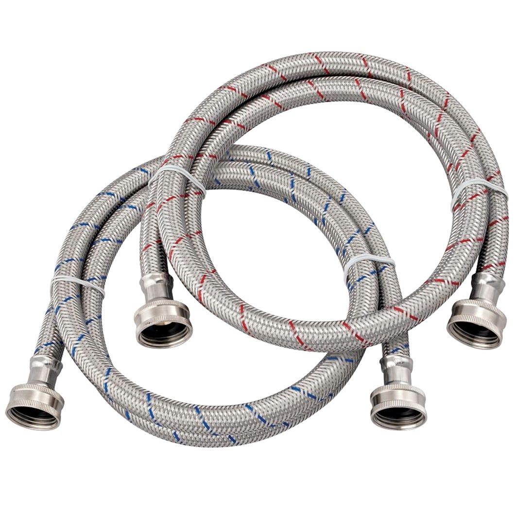 Flexible Hose with Connectors for Washing Machin.E, 5-ft.