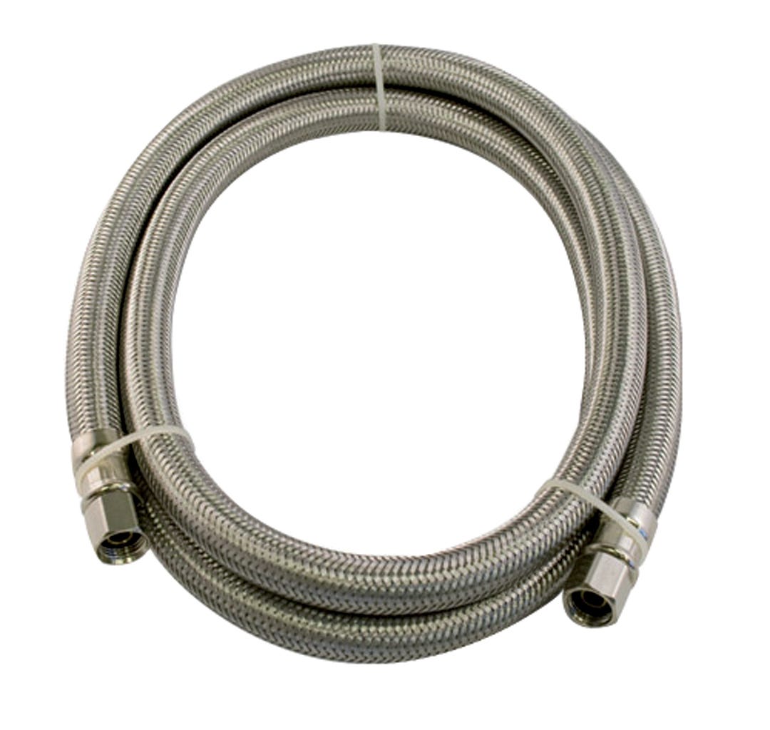 Flexible Icemaker Connector, Stainless Steel, 1/4-in. X 1/4-in. X 120-in.