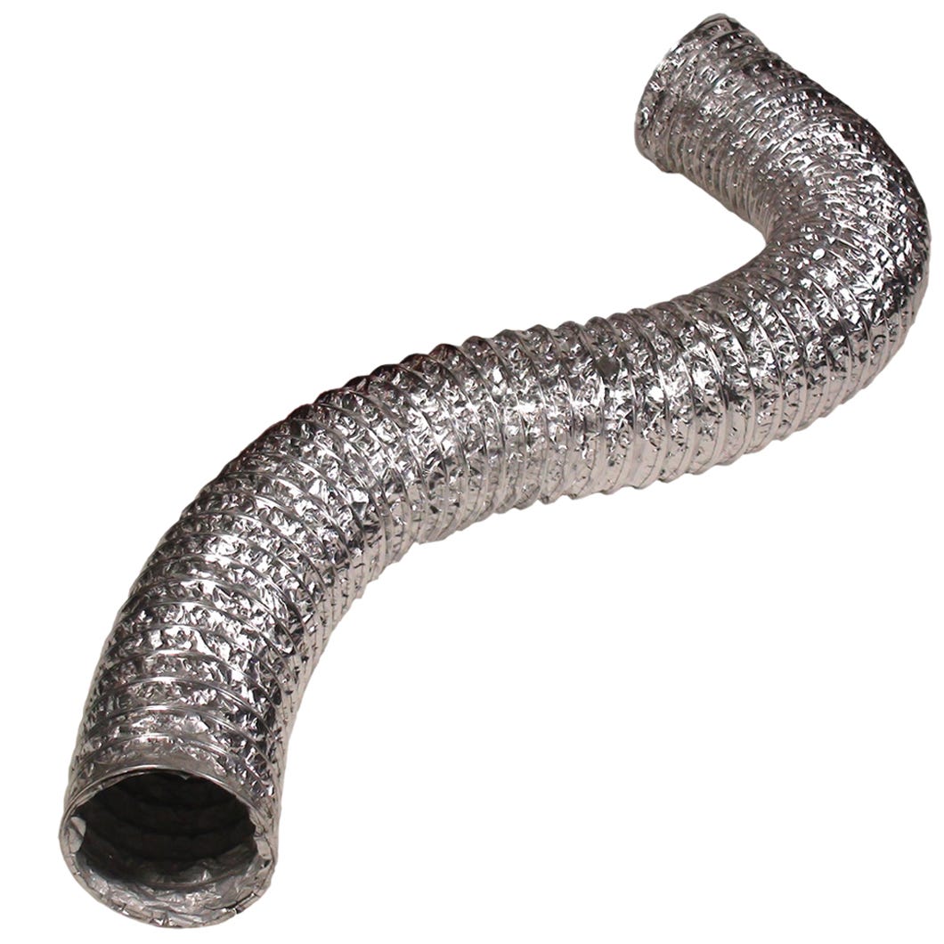 Flexible Metallic Duct, Uninsulated, 5-in. X 25-Ft.