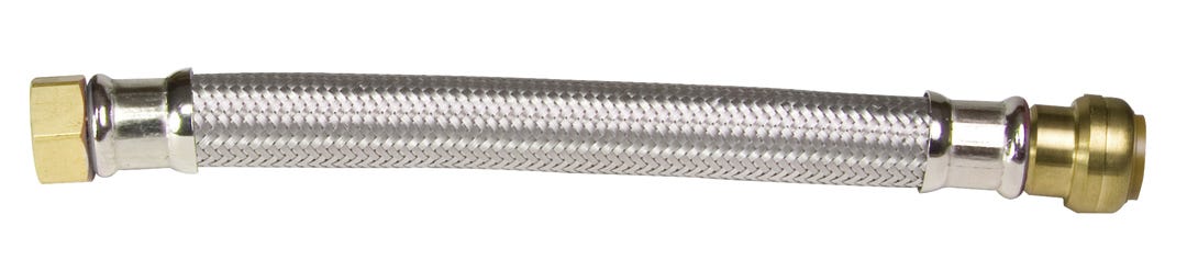Flexible Water Heater Connector, Stainless Steel, 3/4-in. X 1/2-in. X 18-in.