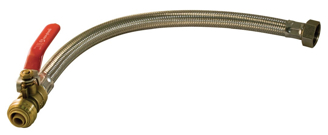 Flexible Water Heater Connector, Stainless Steel, 3/4 Fip X 1/2 Push-Fit X 18-in.