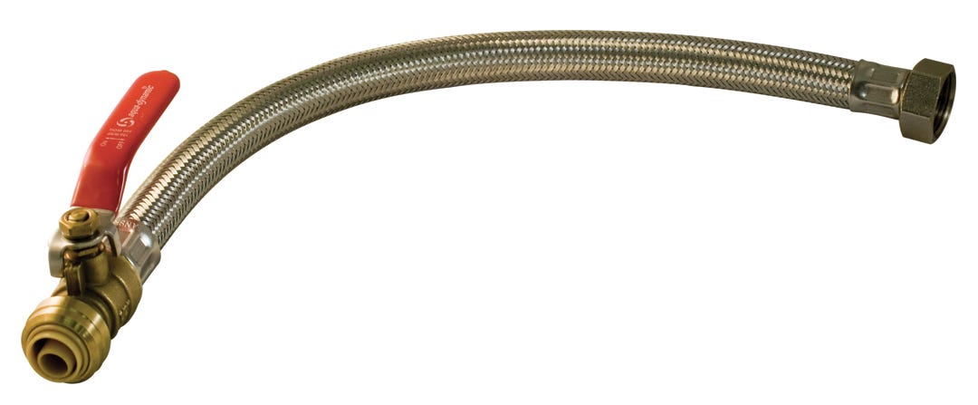 Flexible Water Heater Connector, Stainless Steel, 3/4 Fip X 3/4 Push-Fit X 18-in.
