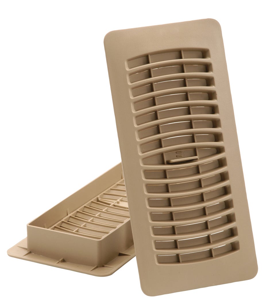 Floor Register Louvered Design, Plastic