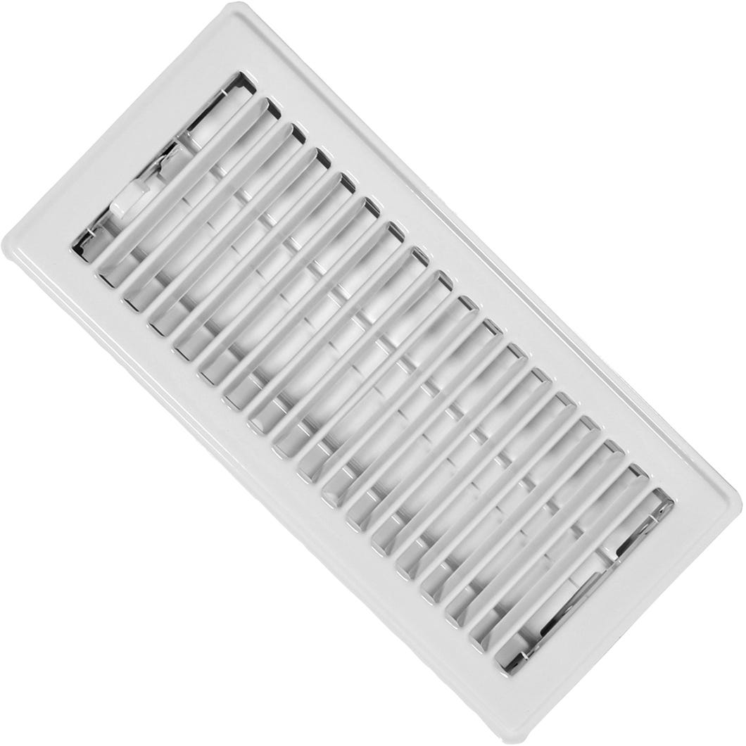 Floor Register Louvered Design, Steel Painted