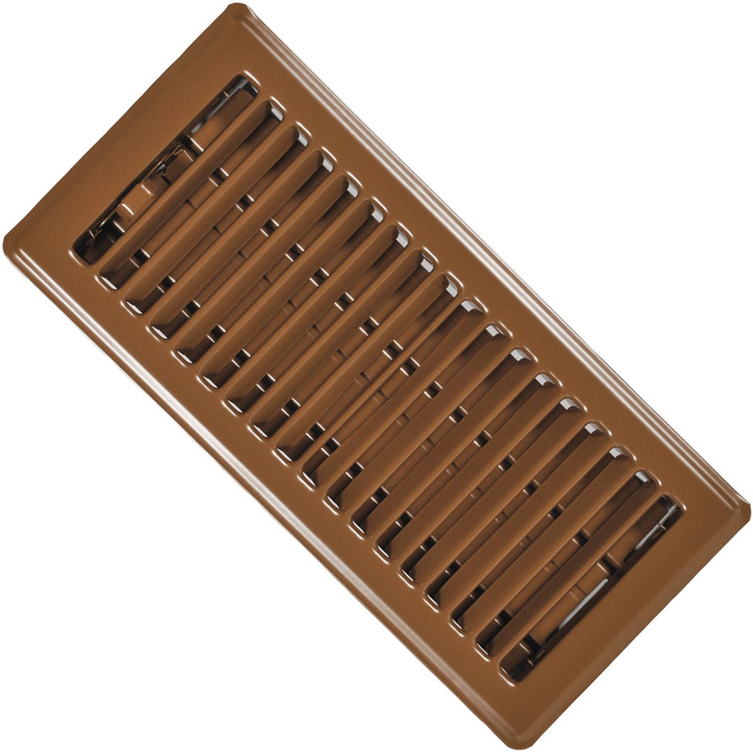 Floor Register Louvered Design, Steel Painted
