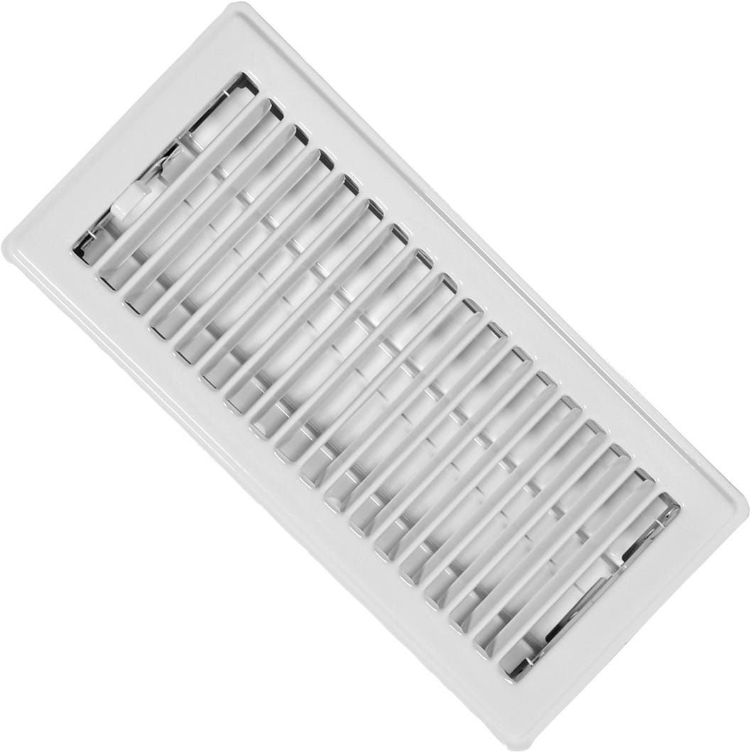 Floor Register Louvered Design, Steel Painted