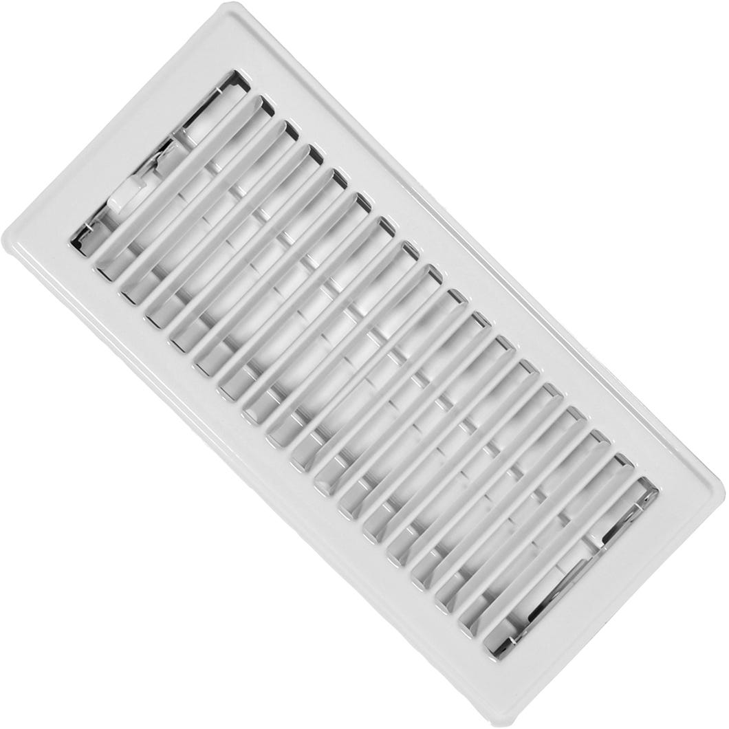 Floor Register Louvered Design, Steel Painted