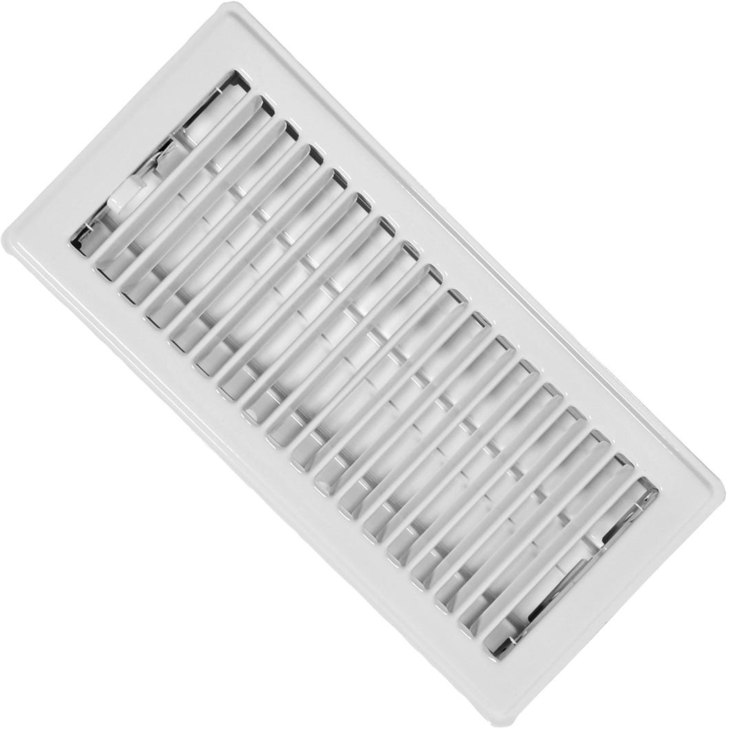 Floor Register Louvered Design, Steel Painted
