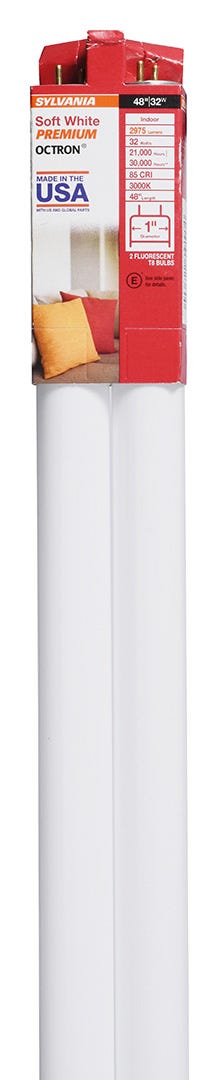 Fluorescent Light Bulb, 48 in., 2/Pack, natural white