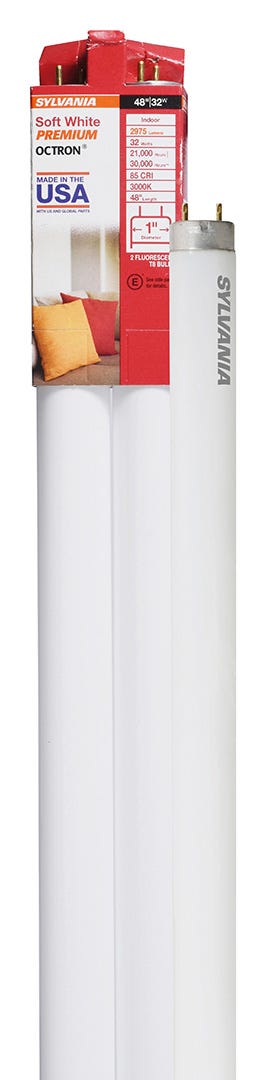 Fluorescent Light Bulb, 48 in., 2/Pack, natural white