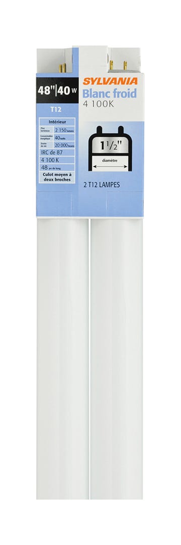 Fluorescent Light Bulb, 48in. 2/Pack, cool white