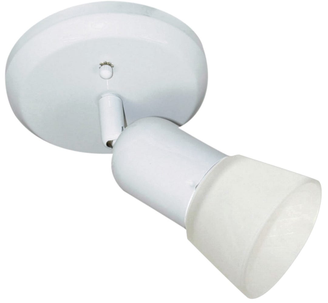 Flush Mount 1 Head, Frosted Swirl Glass