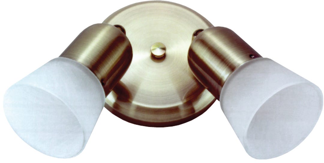 Flush Mount 2-Head, Frosted Swirl Glass