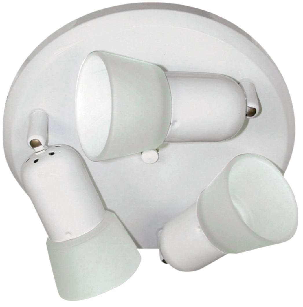 Flush Mount 3-Head, Frosted Swirl Glass