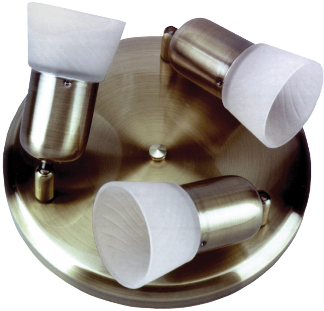 Flush Mount 3-Head, Frosted Swirl Glass