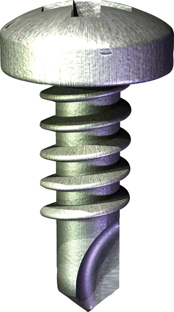 Framing screw for heavy gauge metal, #6 teck, 7/16 in.