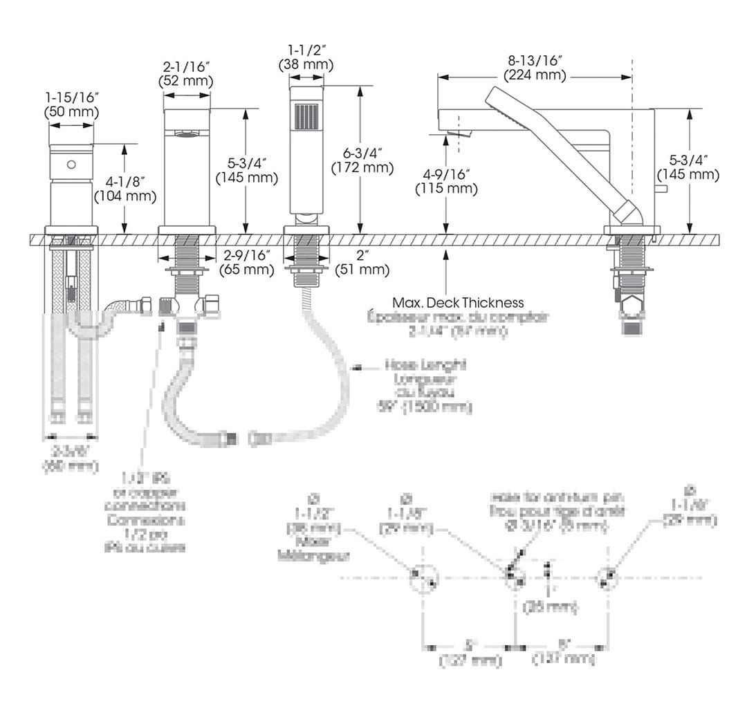 Freestanding bathtub tap