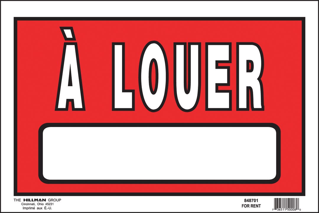 French Sign for Rent, Coroplast