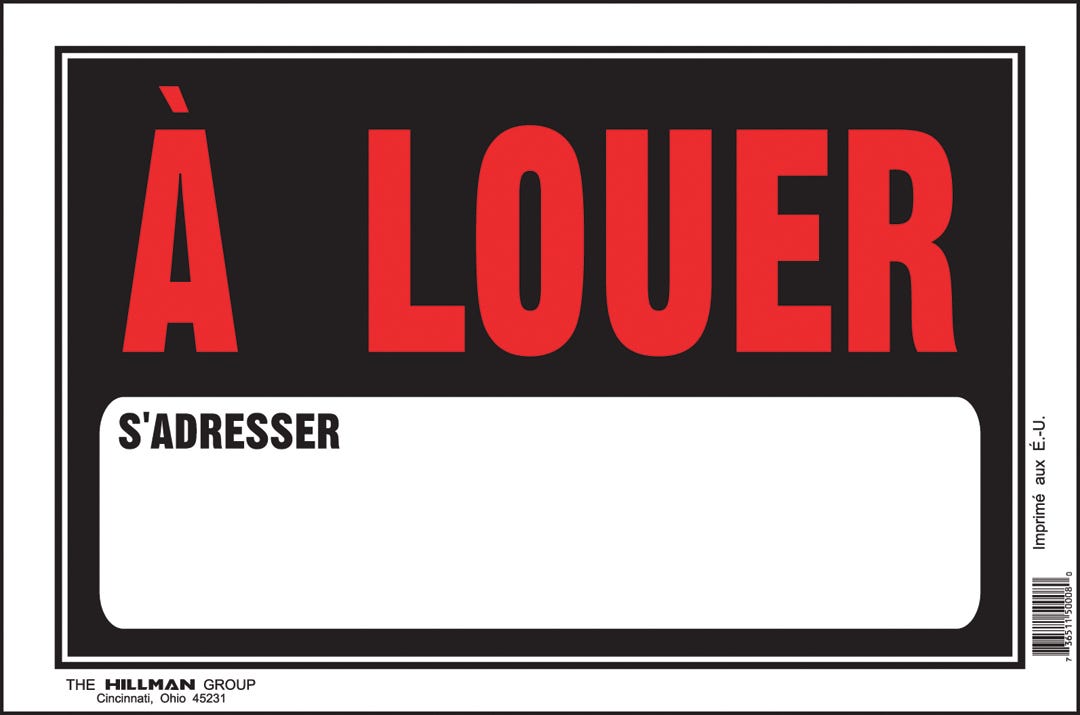French Sign for Rent Signs, Fluorenscent