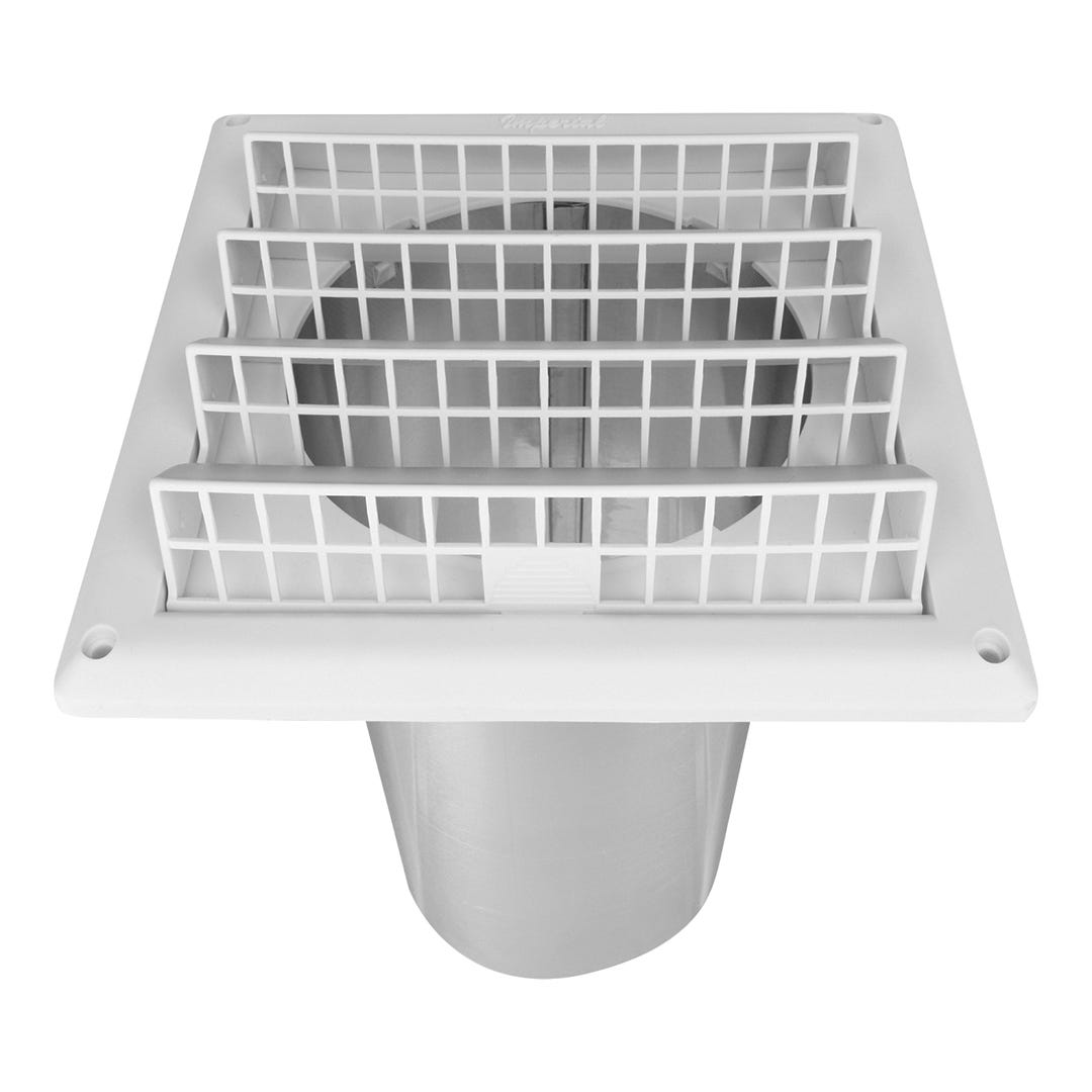 Air-in.take with Molded Plastic Grid/Fixed Louvers/Pipe, 6-in.
