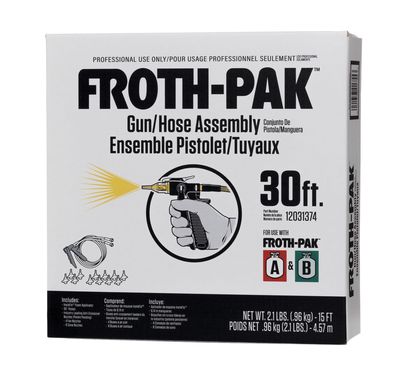 FROTH-PAK Gun and Hose Kit, 30 ft.