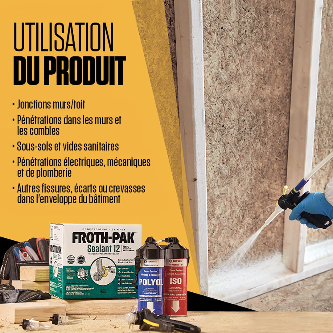 FROTH-PAK Insulation foam kit, 12