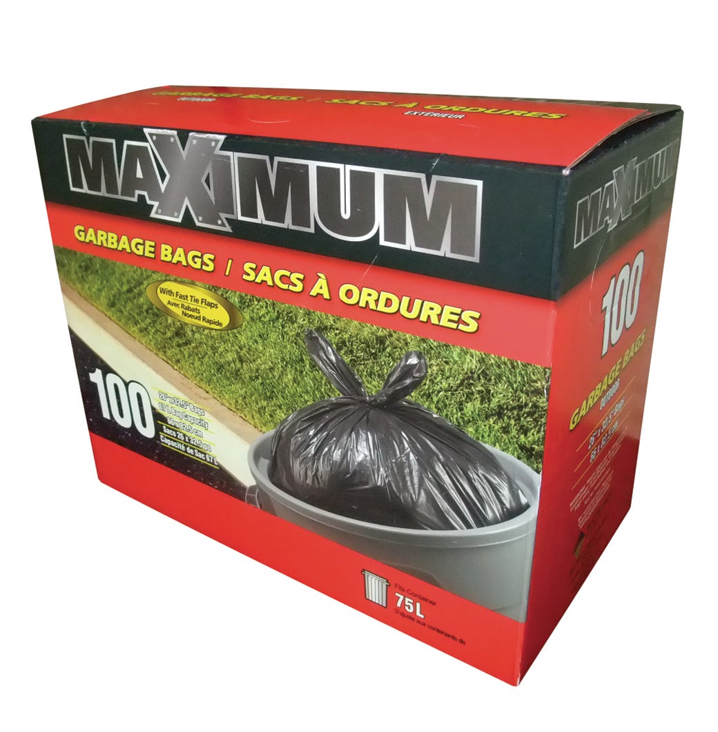 Garbage Bags, 75 L, 100 Units