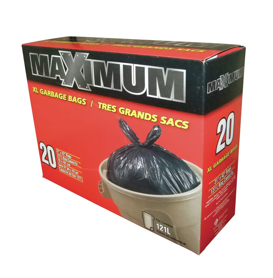 Xl Garbage Bags, 127 L, Box of 30