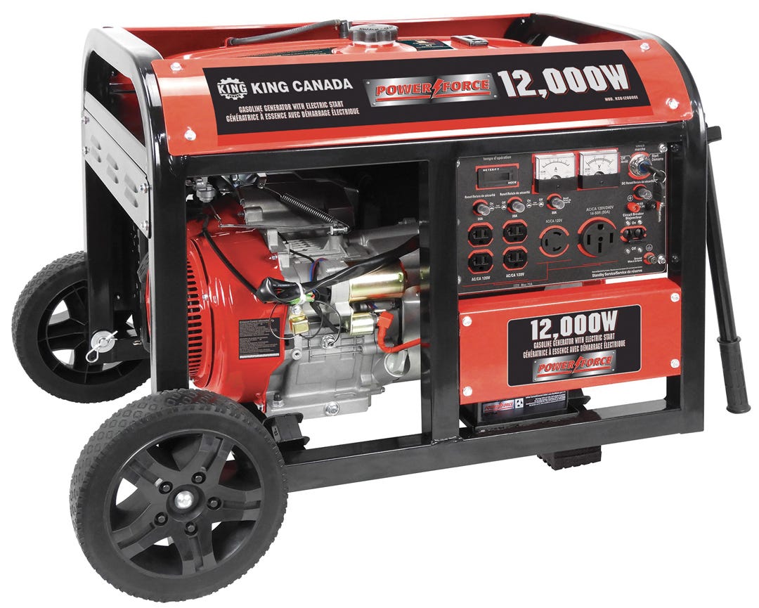 Gasoline Generator, Electric Start, 12 000 W, 31 L