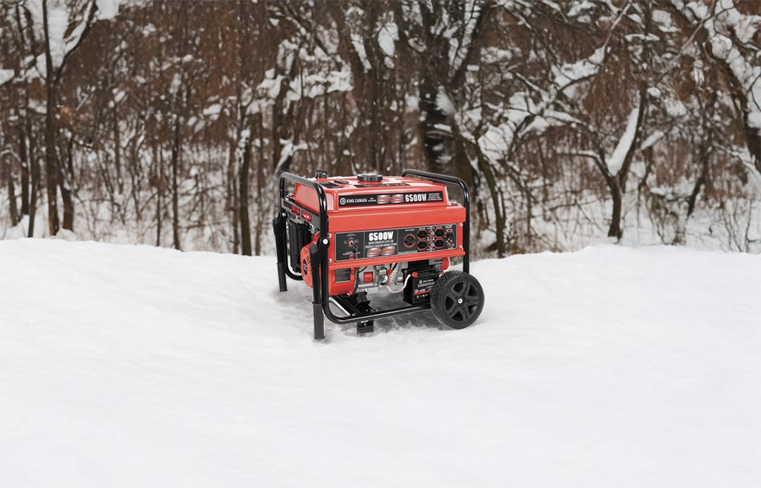 POWER FORCE Gasoline Generator, Electric Start, Wheel Kit, 6500W, 20 L