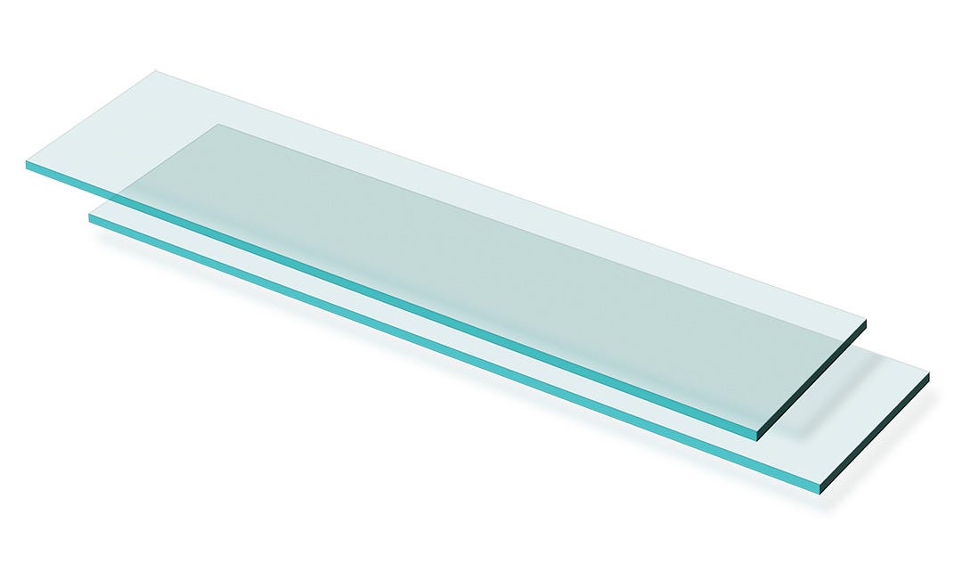 Glass Panel for Aluminum Outdoor Railing Section, 8-in. X 35 1/2-in.