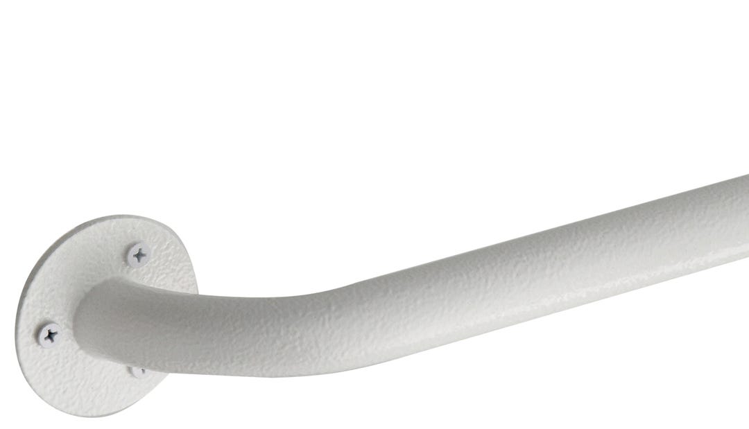 Non-Slip Grab Bar, Stainless Steel, 12-in., White