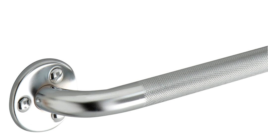 Knurled Steel Grab Bar, 18-in., Chrome