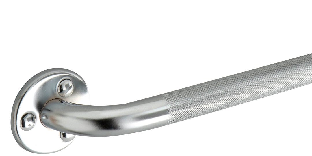 Knurled Steel Grab Bar, 24-in., Chrome