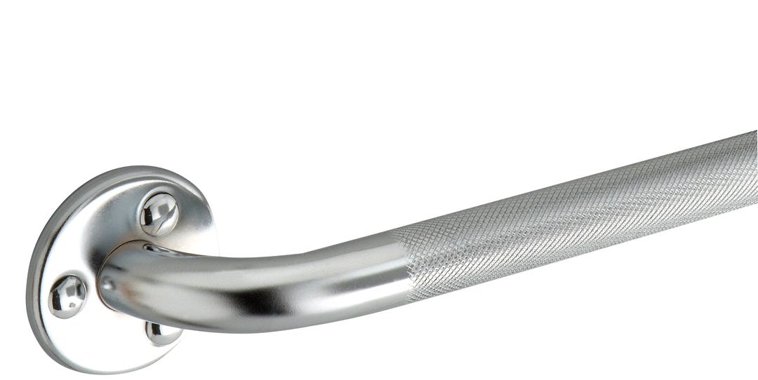 Knurled Steel Grab Bar, 12-in., Chrome