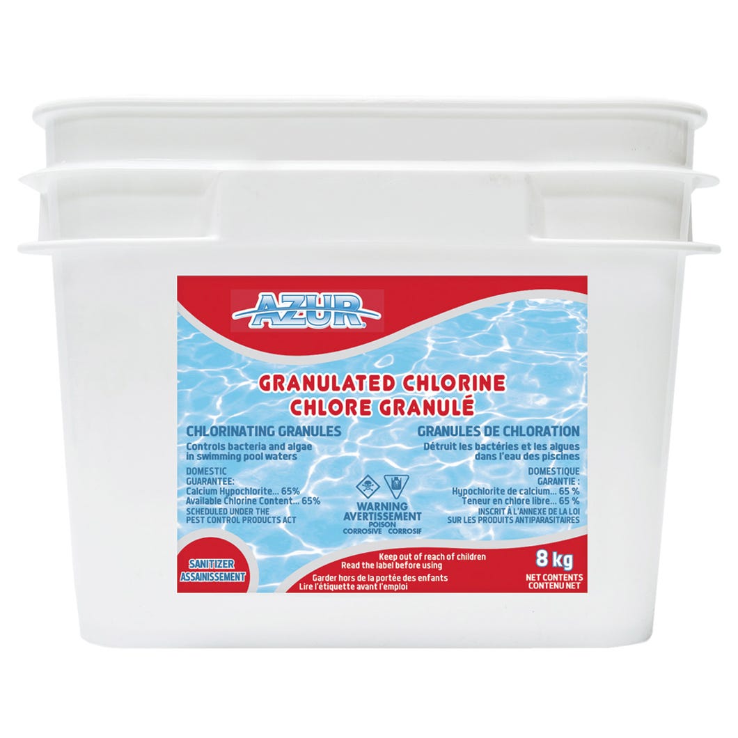 Azur 65% Granulated Chlorine for Pool, 8 kg
