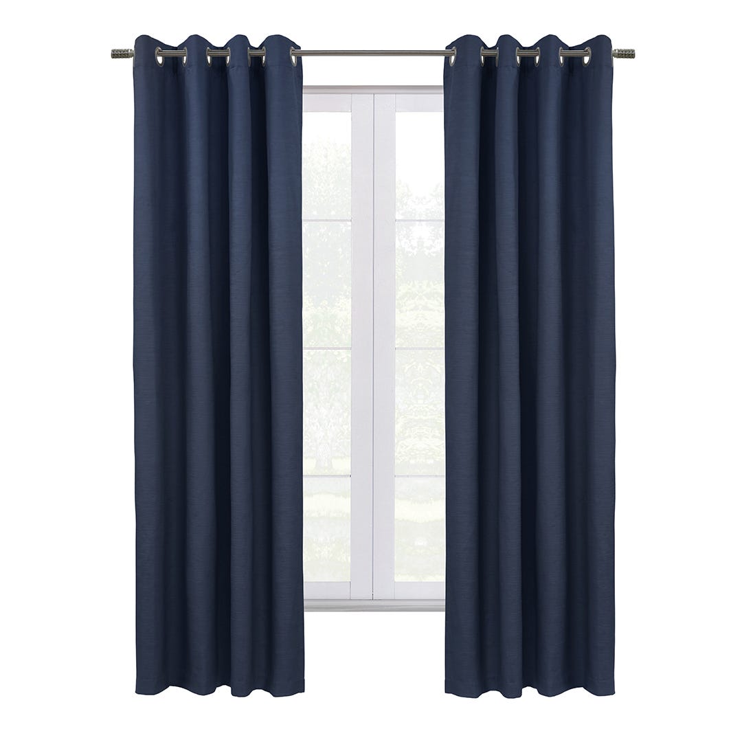 Thermaplus Shadow Total Blackout Grommet Curtain Panel, Navy Blue
