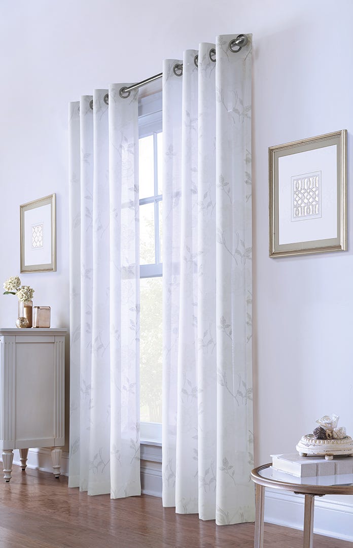 Giardino Semi-Sheer Grommet Curtain Panel, White