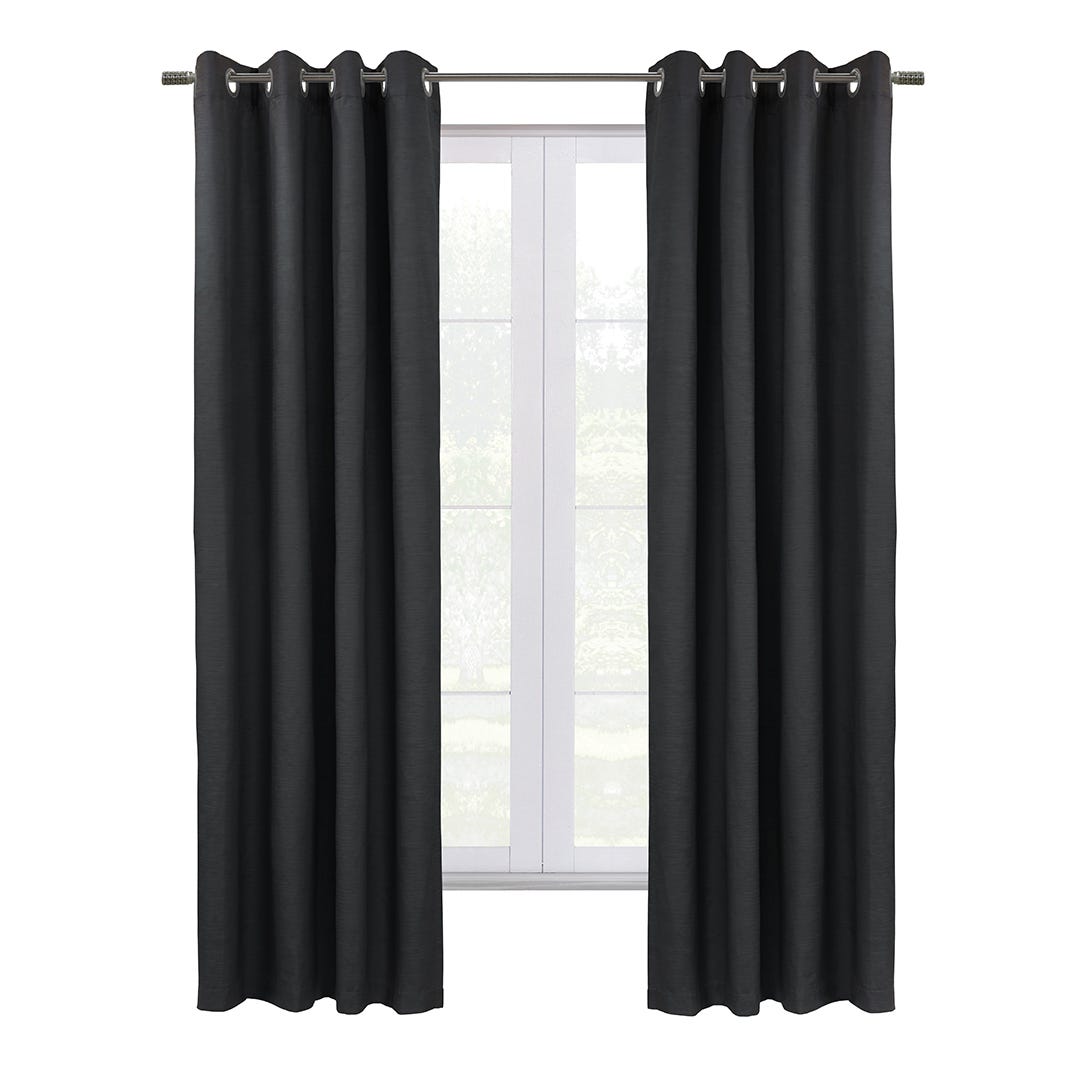 Thermaplus Shadow Total Blackout Grommet Curtain Panel, Black